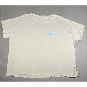 FLX Travel Leisure Womens 3X Beige Organic Cotton Blend Short Sleeve T-Shirt NWT